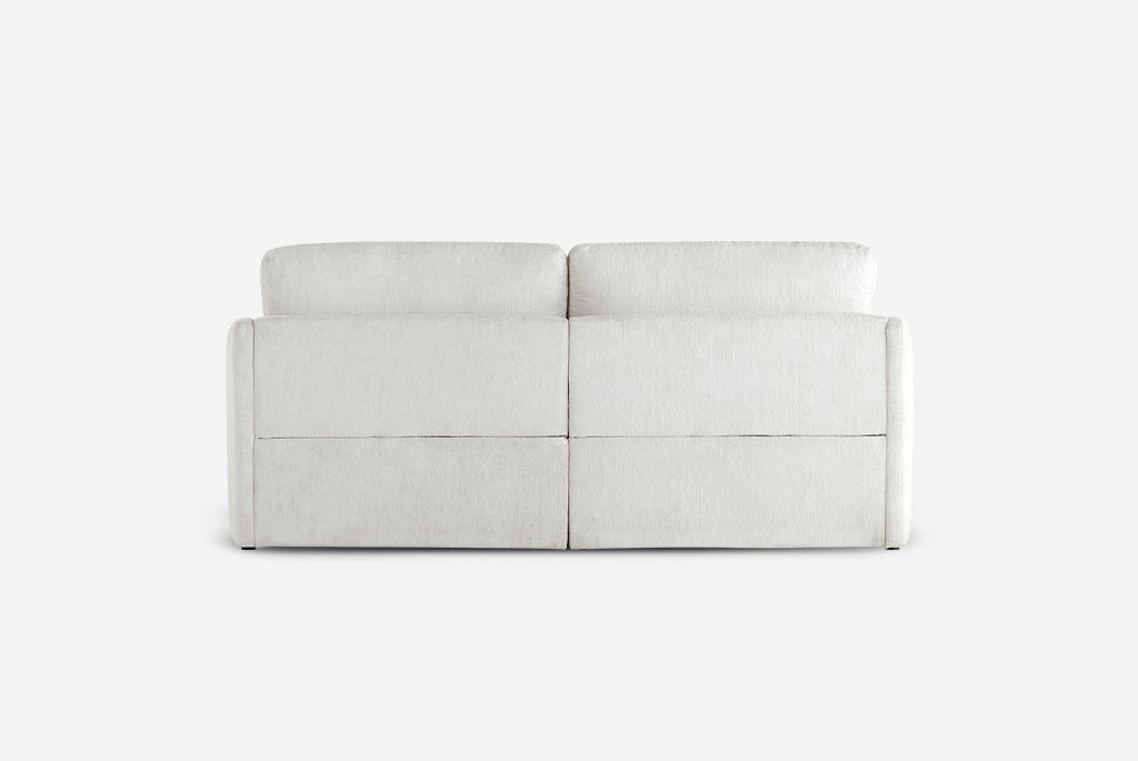 White Matrix Queen-Sized Sleeper Sofa on a white background (Back View)