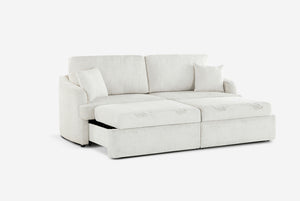 White Matrix Queen-Sized Sleeper Sofa  on a white background