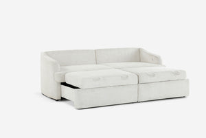 White Matrix Queen-Sized Sleeper Sofa on a white background