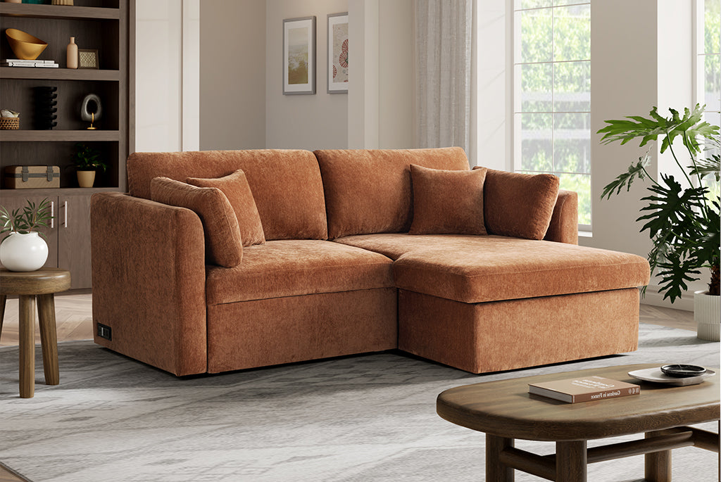 Nova Full-Size Sleeper Sectional with Storage Chaise