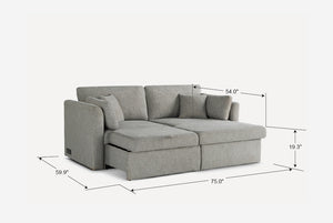 Nova Full-Size Sleeper Sectional with Storage Chaise
