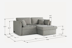 Nova Full-Size Sleeper Sectional with Storage Chaise