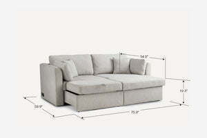 Nova Full-Size Sleeper Sectional with Storage Chaise