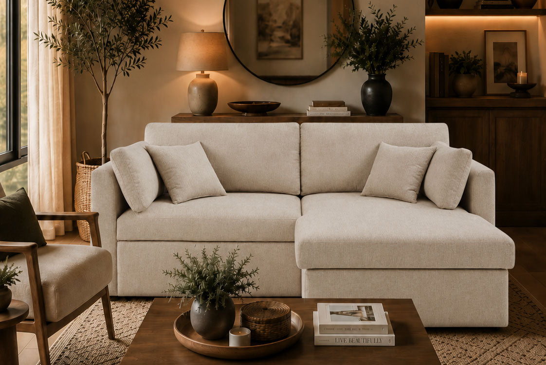 Nova Full-Size Sleeper Sectional with Storage Chaise