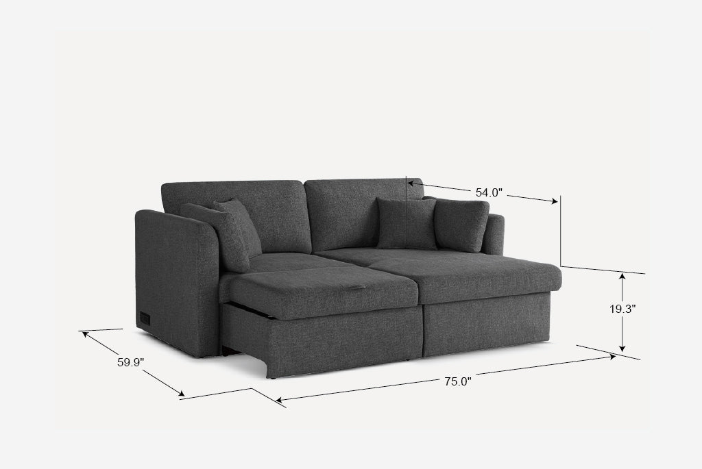 Nova Full-Size Sleeper Sectional with Storage Chaise