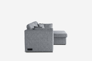 Gray Coddle sectional sofa on a white background (Side View)