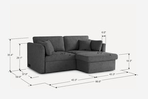 Nova Full-Size Sleeper Sectional with Storage Chaise