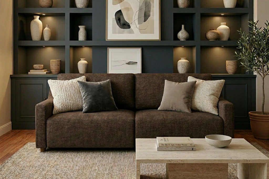 Gateway Queen Sleeper Sofa with decorative pillows in a living room setting