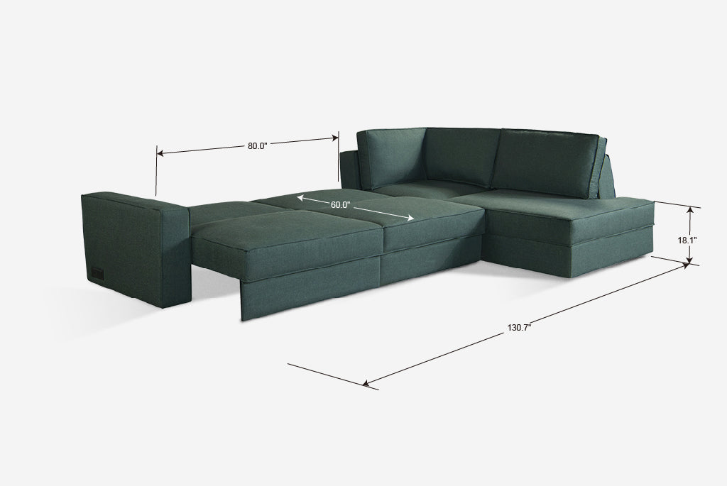 Switch Queen Sleeper Sectional with Storage Chaise