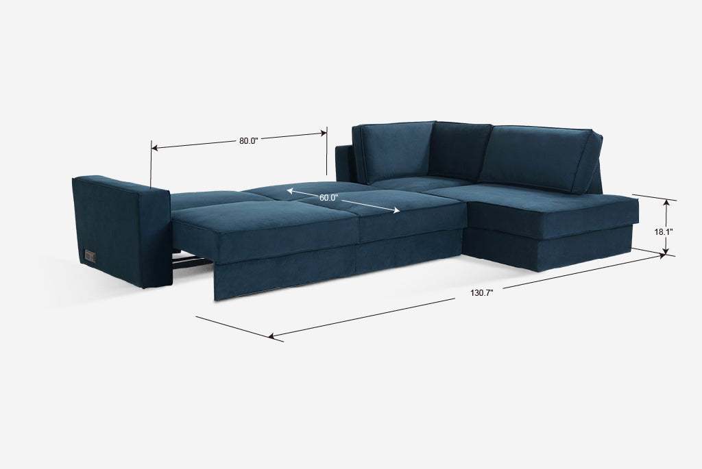 Switch Queen Sleeper Sectional with Storage Chaise