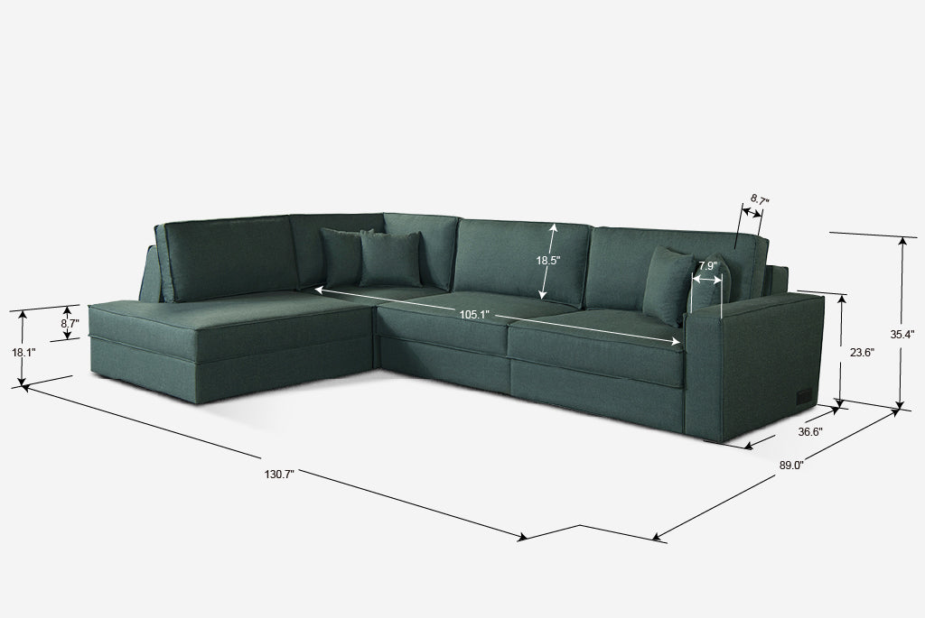 Switch Queen Sleeper Sectional with Storage Chaise