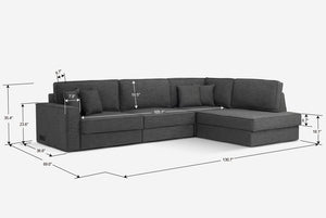 Switch Queen Sleeper Sectional with Storage Chaise