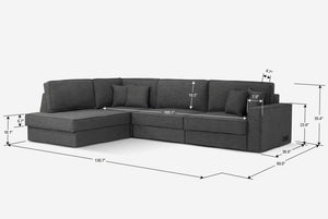 Switch Queen Sleeper Sectional with Storage Chaise
