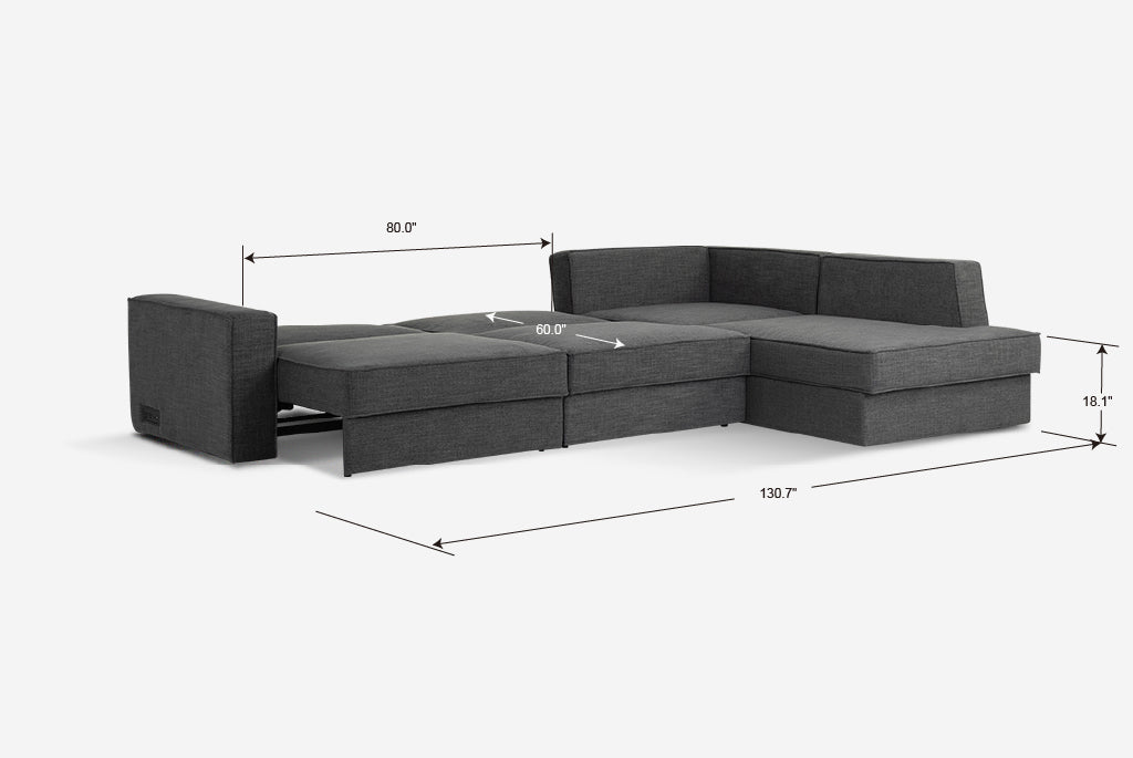 Switch Queen Sleeper Sectional with Storage Chaise