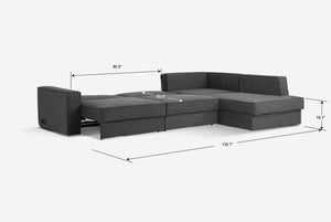 Switch Queen Sleeper Sectional with Storage Chaise