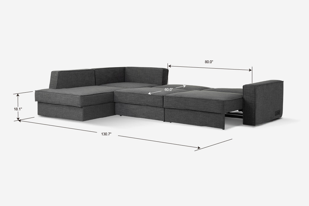 Switch Queen Sleeper Sectional with Storage Chaise