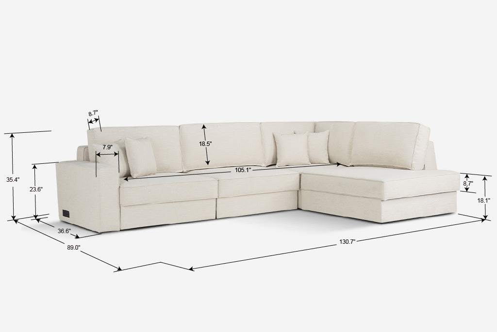 Switch Queen Sleeper Sectional with Storage Chaise