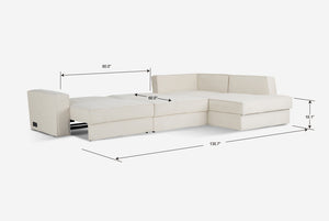 Switch Queen Sleeper Sectional with Storage Chaise