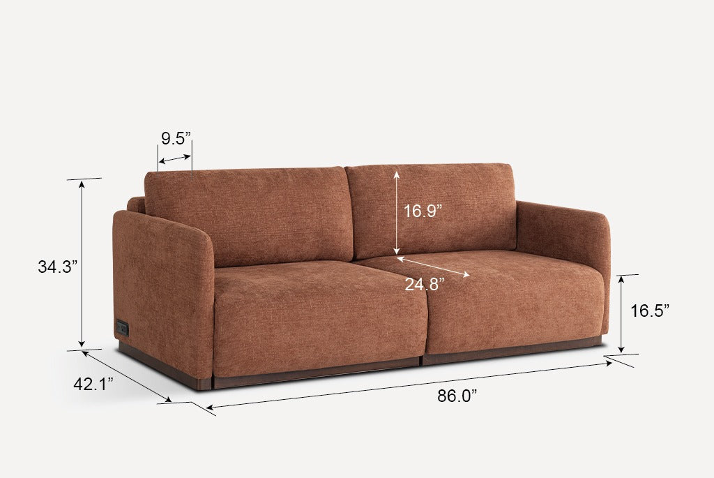 Rust (Chenille) Tera Queen Sleeper Sofa