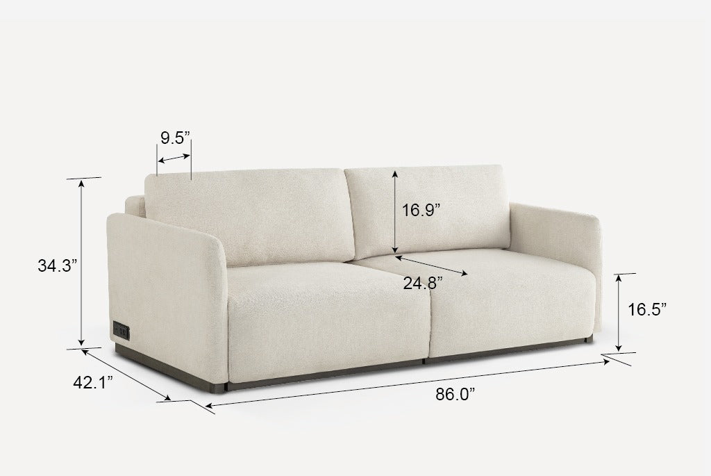 Tera Queen Sleeper Sofa - Pebble (Chenille)