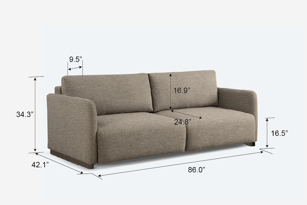 Tera Queen Sleeper Sofa - Brown (Boucle)