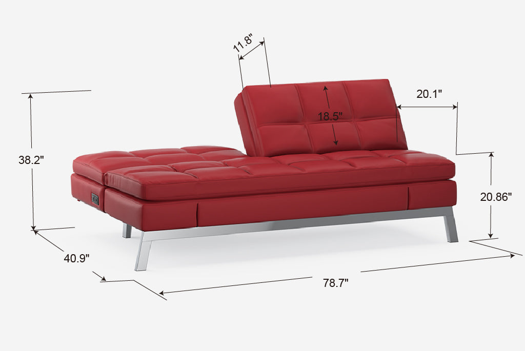 Toggle Full-Sized Convertible Couch with 16-Position Configurations