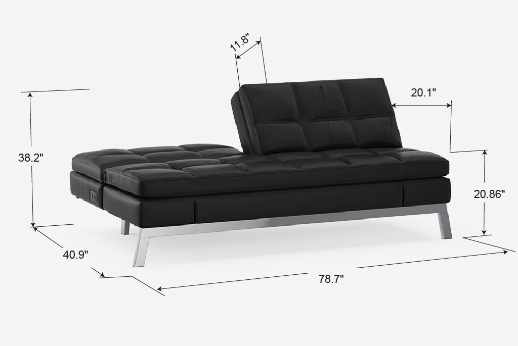 Toggle Full-Sized Convertible Couch with 16-Position Configurations