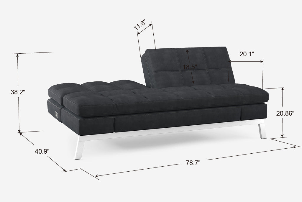 Toggle Full-Sized Convertible Couch with 16-Position Configurations